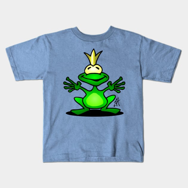 Frog prince Kids T-Shirt by Cardvibes